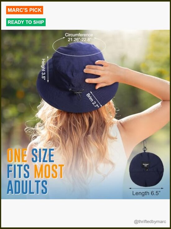 6 Packable UV Protection Sun Fishing Hats for Men Women - Waterproof main image 6